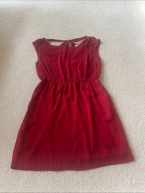 BCBGeneration Red Sleeveless Elastic-Waist Mini Dress